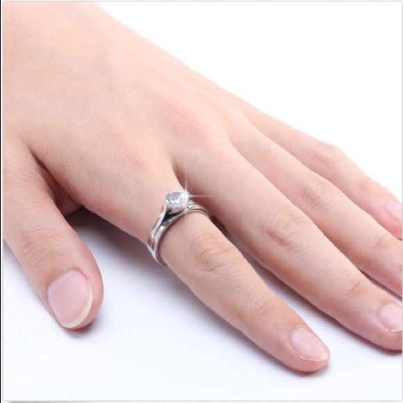 0.5-2Ct VVS CZ Set Wedding Ring 316L Stainless Steel - Picture 8 of 16